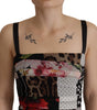 Dolce & Gabbana Multicolor Pachwork Midi Floral Silk Leopard Bodycon Dress