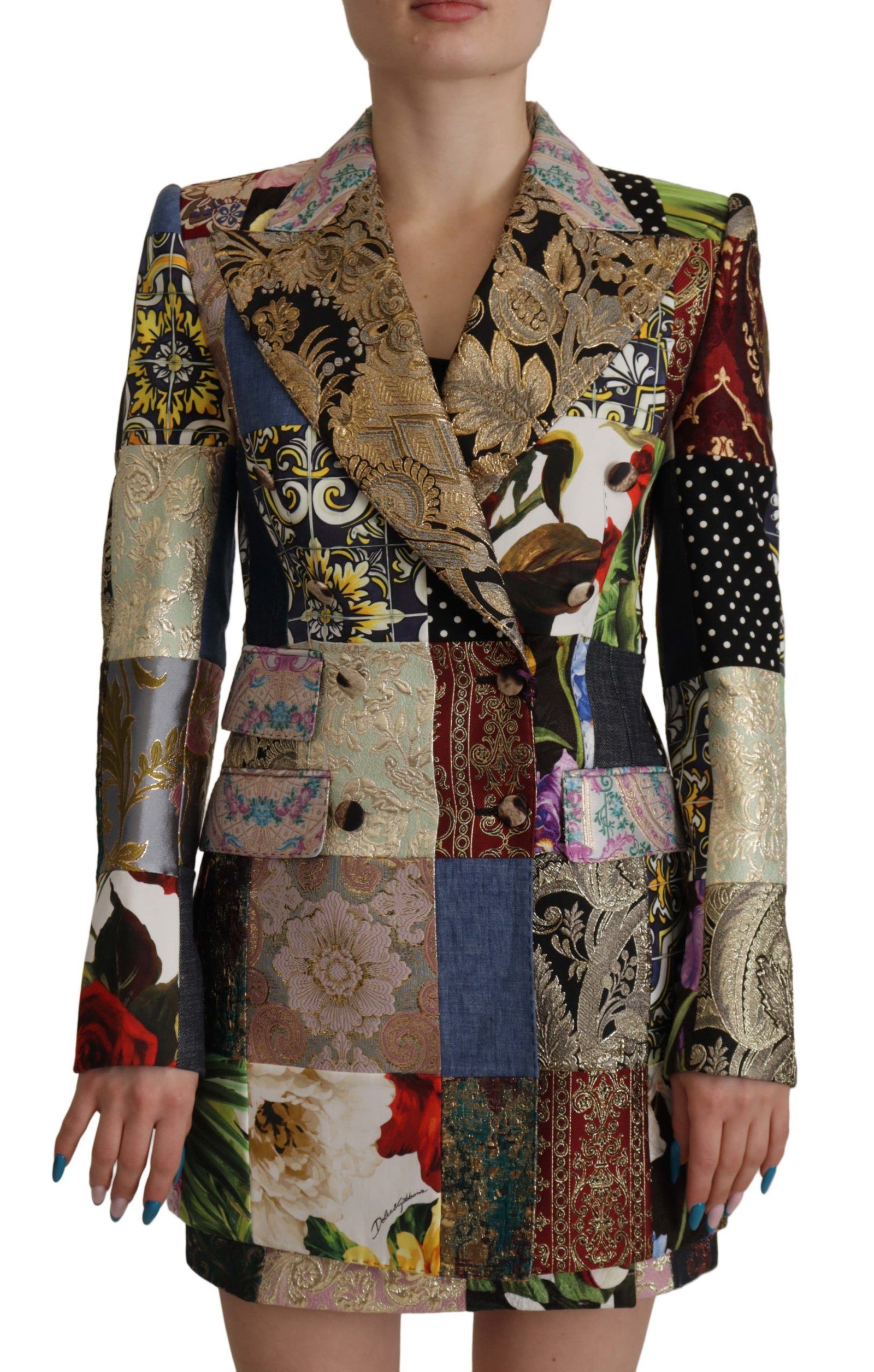 Dolce &amp; Gabbana Élégant blazer patchwork multicolore