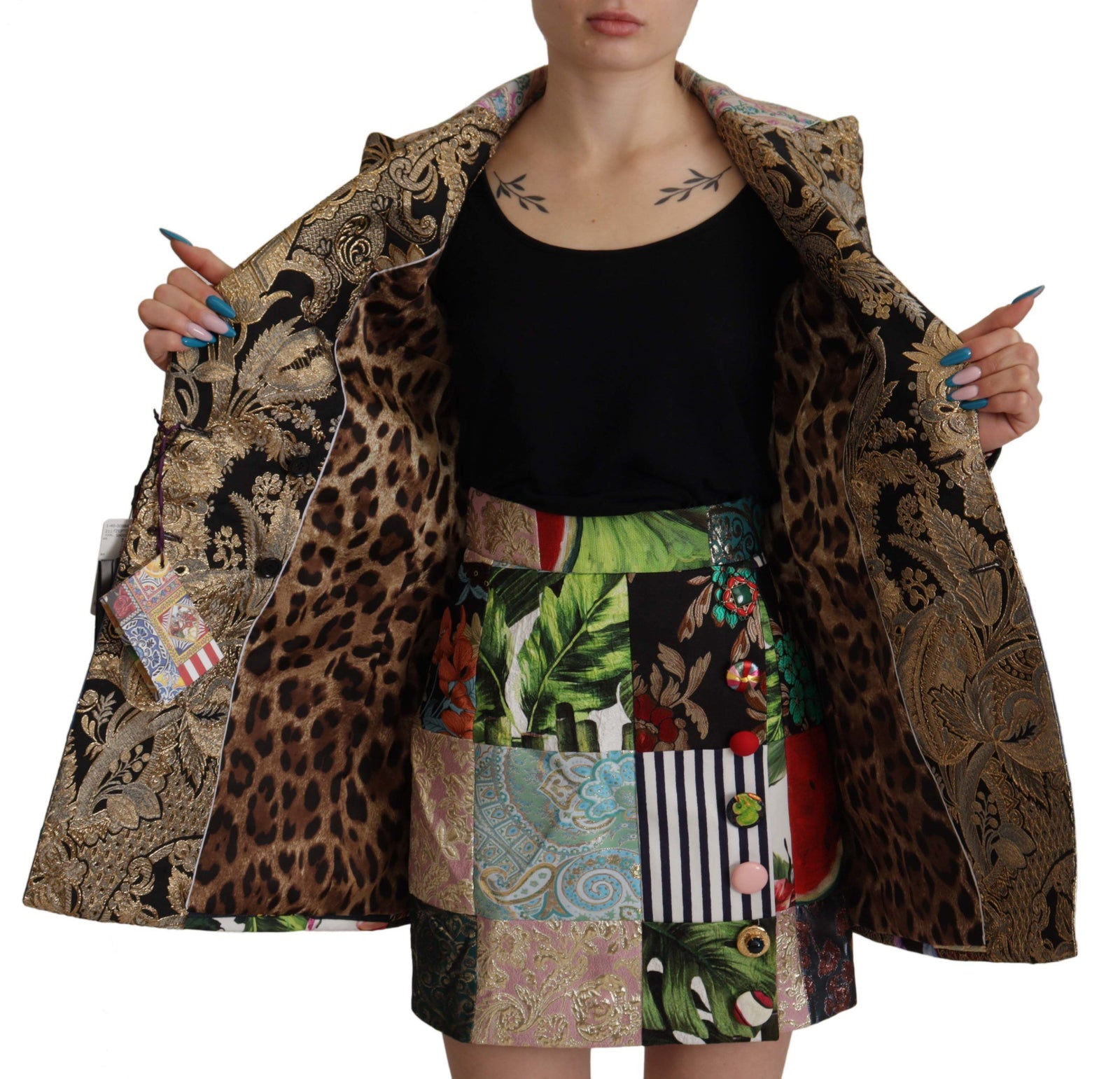 Dolce &amp; Gabbana Élégant blazer patchwork multicolore