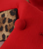 Dolce & Gabbana Red Leopard Wool Trenchcoat Jacket