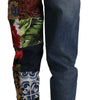 Dolce &amp; Gabbana Patchwork Jacquard Denim Relaxed Jeans