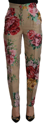 Dolce &amp; Gabbana Floral High-Waist Dress Pants