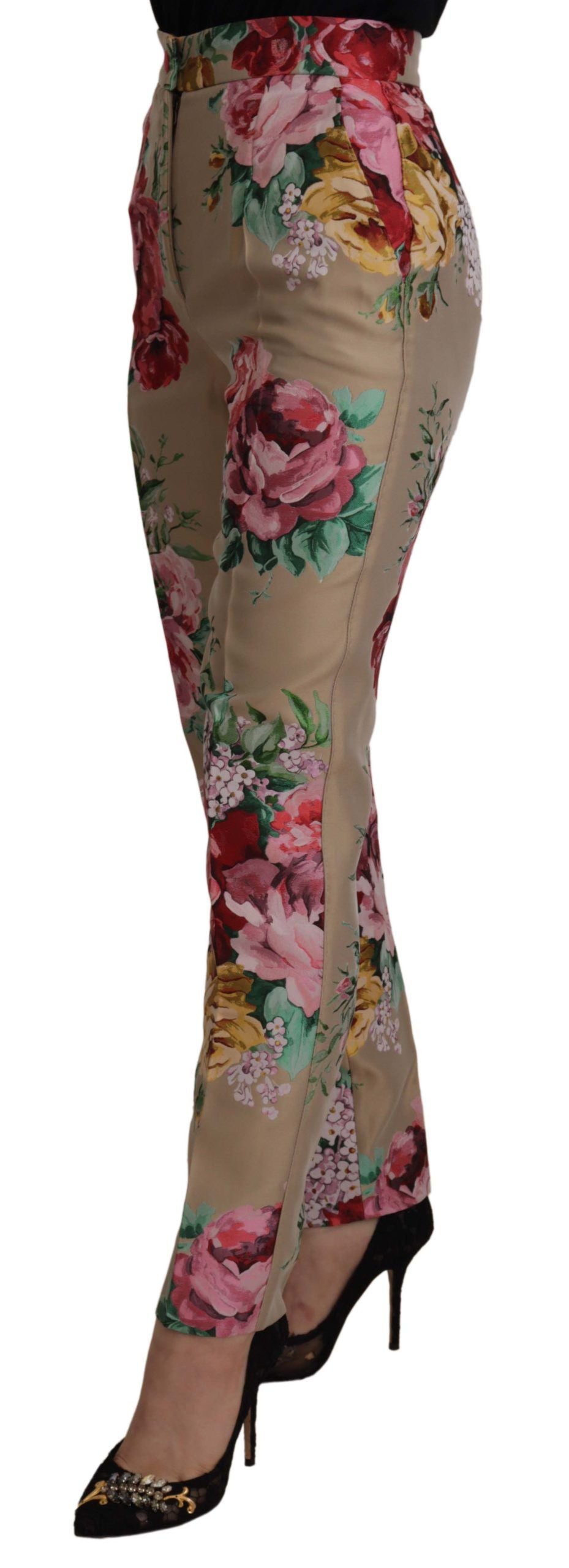 Dolce &amp; Gabbana Floral High-Waist Dress Pants