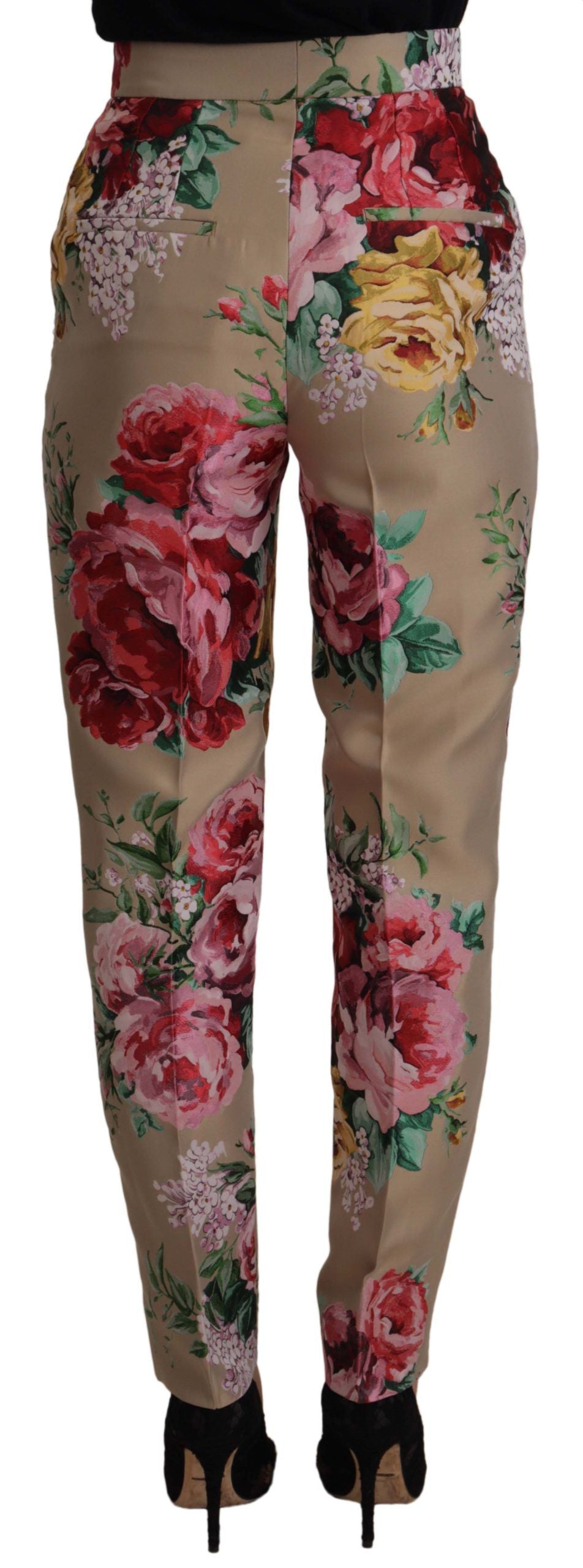 Dolce &amp; Gabbana Floral High-Waist Dress Pants