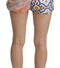 Short taille haute en jacquard majolique multicolore Dolce & Gabbana