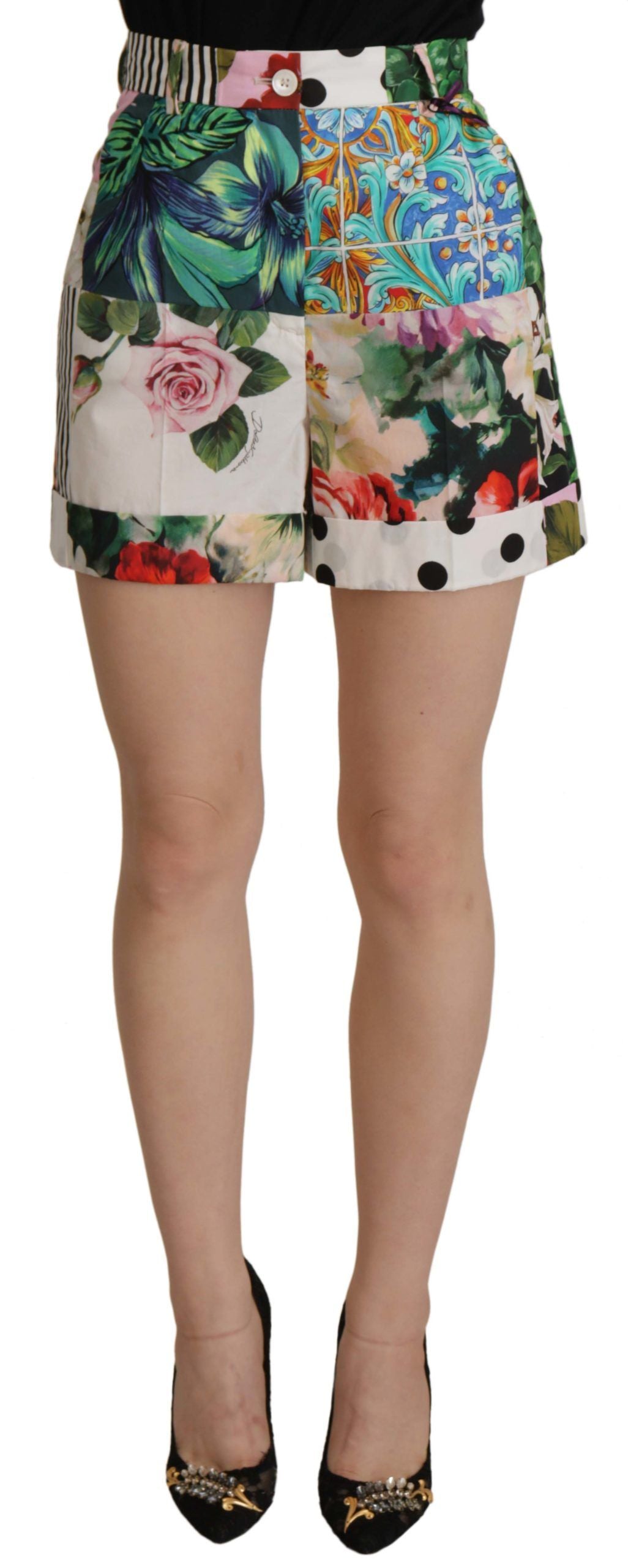 Short taille haute à fleurs Dolce & Gabbana
