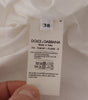 Dolce & Gabbana - Élégant chemisier de smoking sans manches avec boutons en cristal
