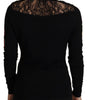 Dolce & Gabbana Black Lace Angel Roses Cardigan Sweater