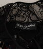 Dolce & Gabbana Black Lace Angel Roses Cardigan Sweater