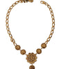 Dolce & Gabbana Elegant Floral Crystal Statement Necklace