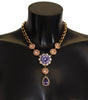 Dolce & Gabbana Elegant Floral Crystal Statement Necklace