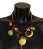 Dolce & Gabbana Gold Brass Sicily Fruits Roses Statement Necklace