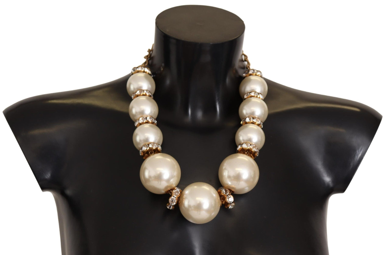 Collier élégant Dolce &amp; Gabbana en fausses perles avec des accents de cristal
