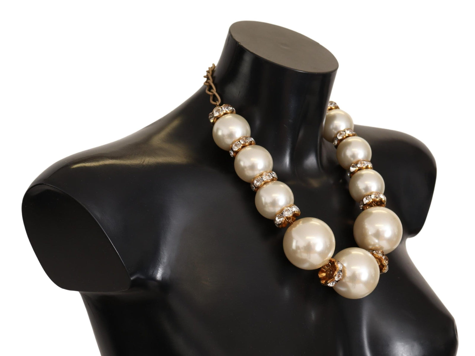 Collier élégant Dolce &amp; Gabbana en fausses perles avec des accents de cristal