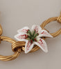 Dolce & Gabbana Elegant Gold Lilly Flower Pendant Necklace