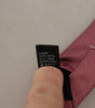 Dolce & Gabbana Pink Solid Print Silk Adjustable Necktie Accessory Tie