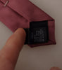 Dolce & Gabbana Pink Solid Print Silk Adjustable Necktie Accessory Tie