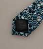 Dolce & Gabbana Blue Circle Fantasy Print Silk Adjustable Accessory Tie