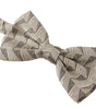 Dolce & Gabbana Gray 100% Silk Adjustable Neck Papillon Bow Tie