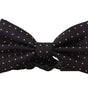 Dolce & Gabbana Black White Polka Dot 100% Silk Neck Papillon Tie