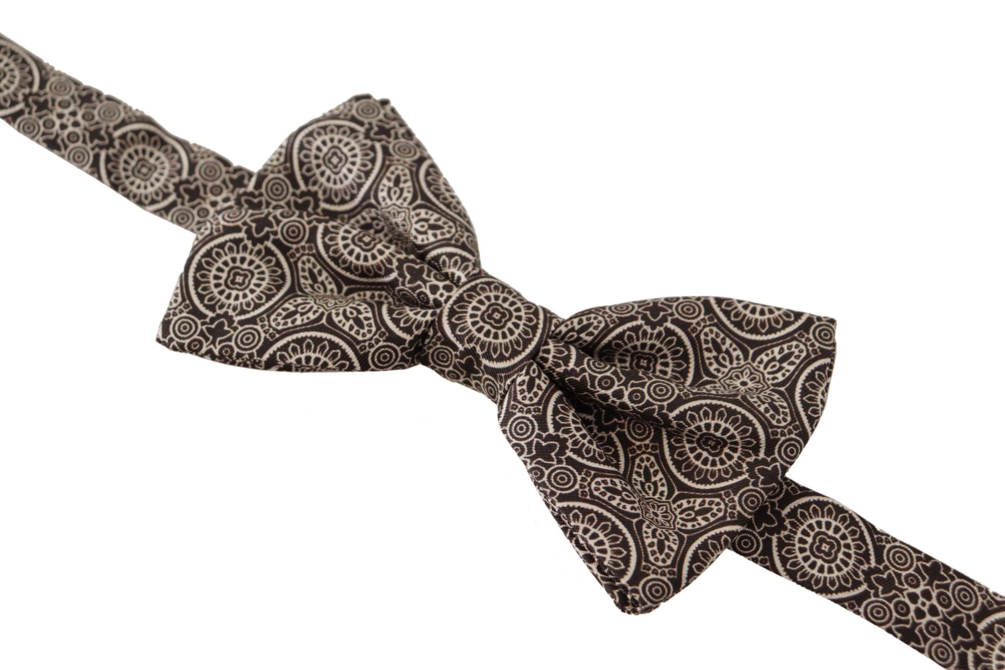 Dolce &amp; Gabbana Elegant Silk Black &amp; White Bow Tie