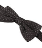 Dolce & Gabbana Gray Polka Dot 100% Silk Neck Papillon Tie