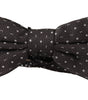 Dolce & Gabbana Gray Polka Dot 100% Silk Neck Papillon Tie