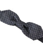 Dolce & Gabbana Blue Gray Polka Dot 100% Silk Neck Papillon Tie