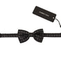 Dolce & Gabbana Black White Polka Dot 100% Silk Neck Papillon Tie