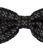 Dolce & Gabbana Black White Polka Dot 100% Silk Neck Papillon Tie