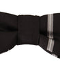 Dolce & Gabbana Black Grey Lining 100% Silk Neck Papillon Tie