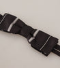 Dolce & Gabbana Black Grey Lining 100% Silk Neck Papillon Tie