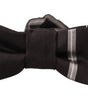 Dolce & Gabbana Black Grey Lining 100% Silk Neck Papillon Tie