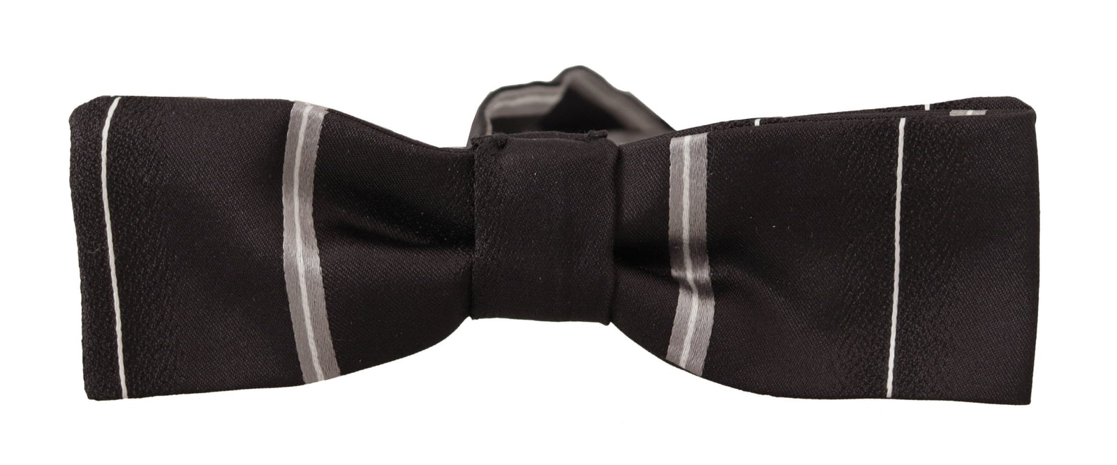 Dolce &amp; Gabbana Elegant Silk Bow Tie in Black and Gray