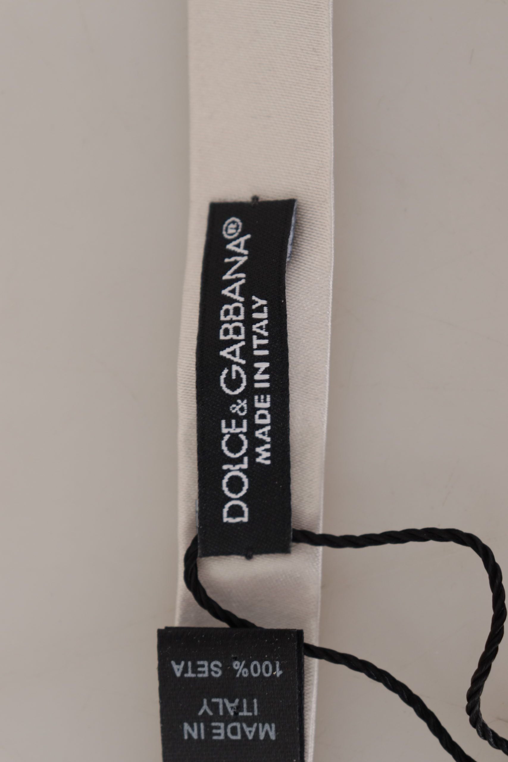Dolce &amp; Gabbana Exquisite Silk Gray Bow Tie