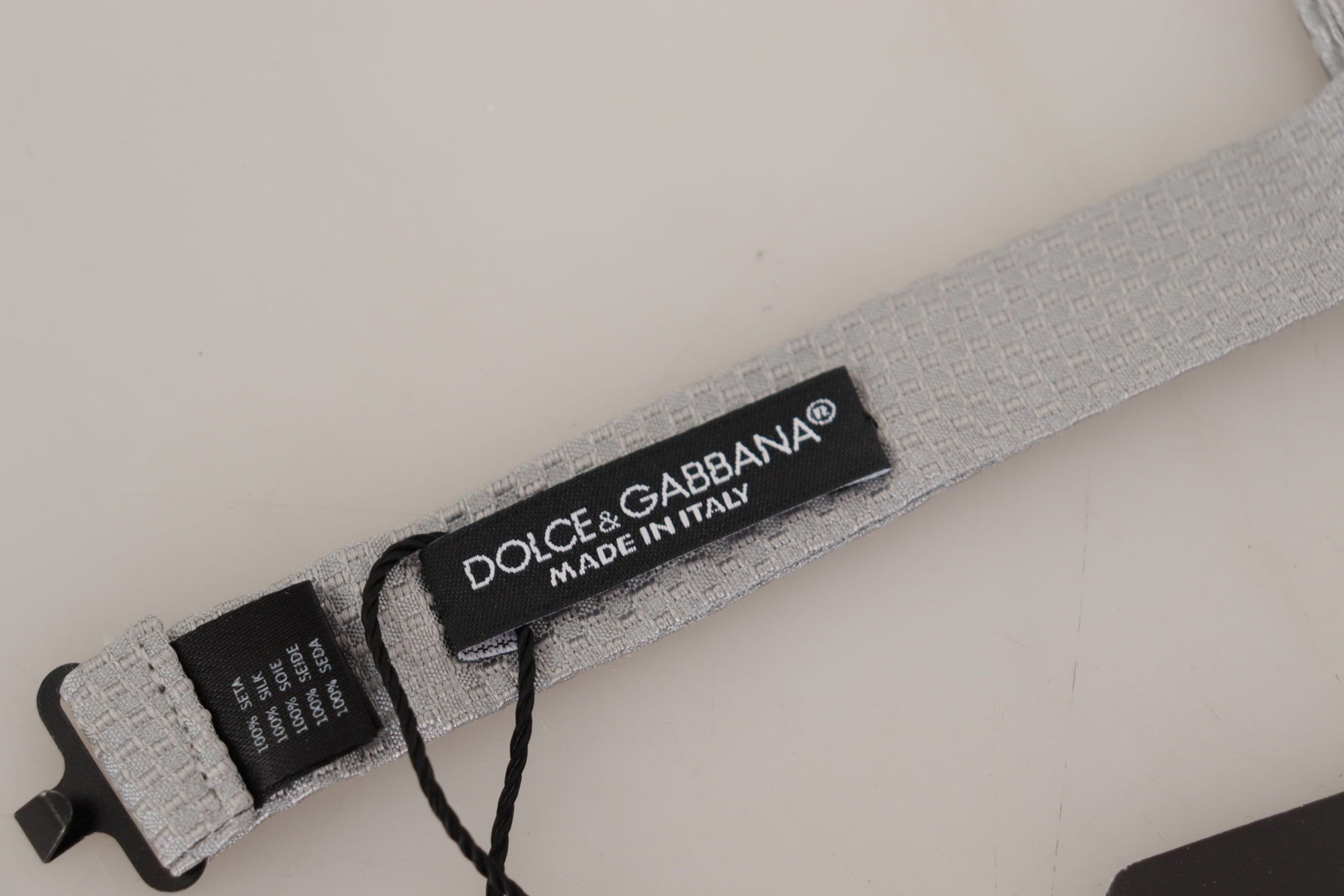 Dolce &amp; Gabbana Chic Gray Silk Bow Tie