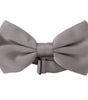 Dolce &amp; Gabbana Elegant Gray Silk Bow Tie