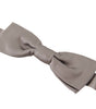 Dolce &amp; Gabbana Elegant Silver Silk Bow Tie for Sophisticated Evening