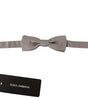 Dolce &amp; Gabbana Elegant Silver Silk Bow Tie for Sophisticated Evening