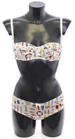 Dolce &amp; Gabbana Elegant White Sailor Print Lingerie Set