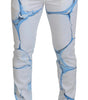 Dolce & Gabbana White Blue Denim Cotton Jeans Stretch Skinny Fit Pant