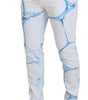 Dolce & Gabbana White Blue Denim Cotton Jeans Stretch Skinny Fit Pant