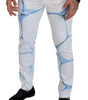 Dolce & Gabbana White Blue Denim Cotton Jeans Stretch Skinny Fit Pant