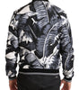 Dolce & Gabbana Black Silk Banana Leaf Print Bomber Jacket