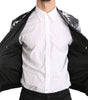Dolce & Gabbana Black Silk Banana Leaf Print Bomber Jacket