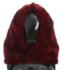 Dolce & Gabbana Luxurious Bordeaux Fur Hooded Scarf Wrap