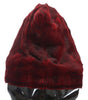 Dolce & Gabbana Luxurious Bordeaux Fur Hooded Scarf Wrap