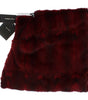 Dolce & Gabbana Luxurious Bordeaux Fur Hooded Scarf Wrap
