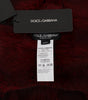 Dolce & Gabbana Luxurious Bordeaux Fur Hooded Scarf Wrap