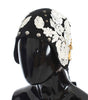 Dolce & Gabbana Elegant Black Floral Wool Cloche Hat